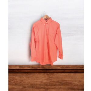 IZOD Men’s Button-Up Size L Shirt Orange Long Sleeve Regular Fit w/ Front Pocket